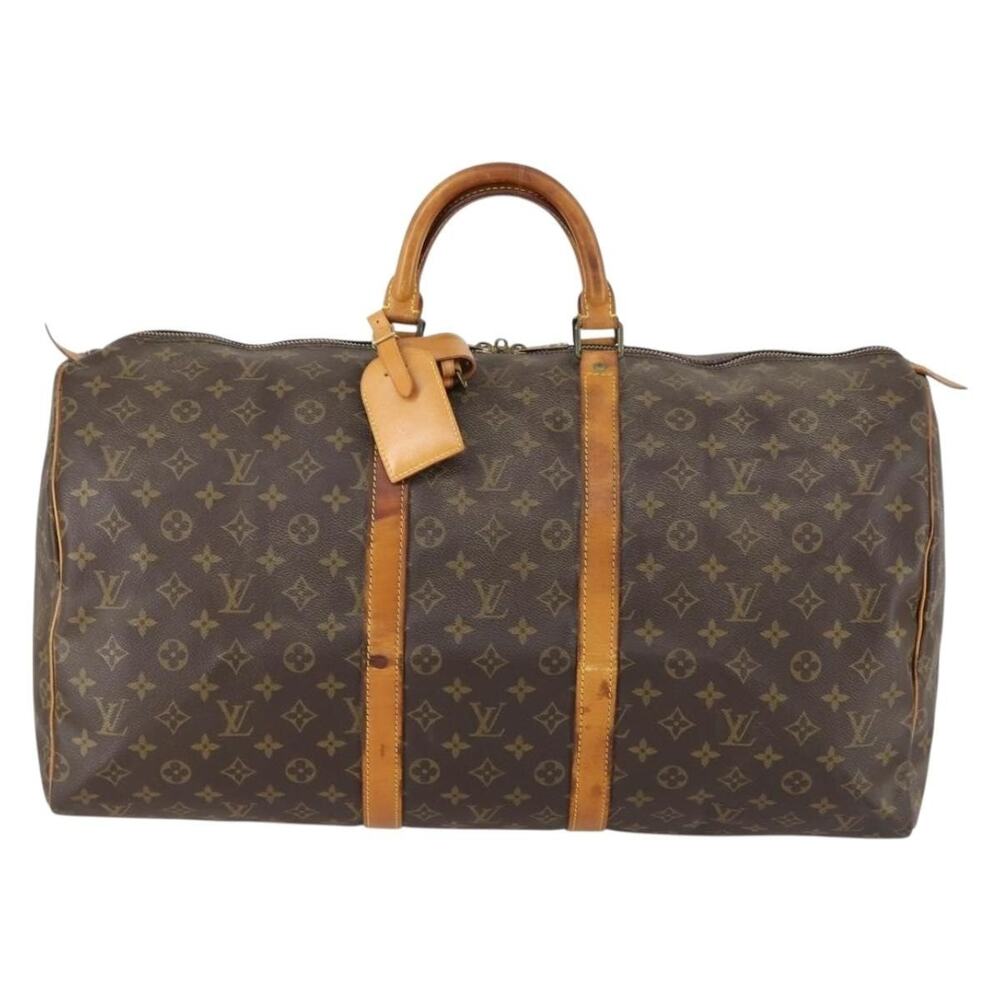 Louis Vuitton Monogram Keepall 55 Travel Bag Brown